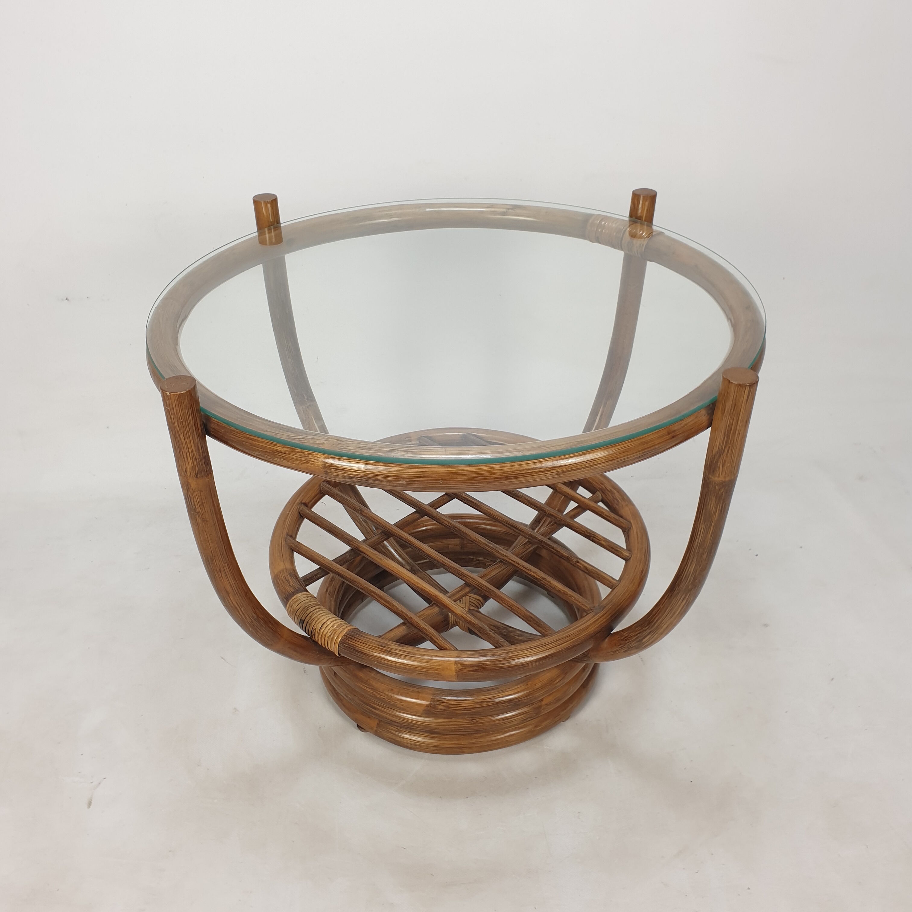 Italian bamboo coffee table, 1980s