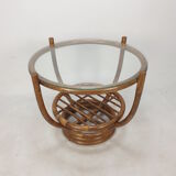 Italian bamboo coffee table, 1980s