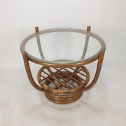 Table basse italienne en bambou, années 1980