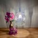 Vintage molded glass globe pendant light