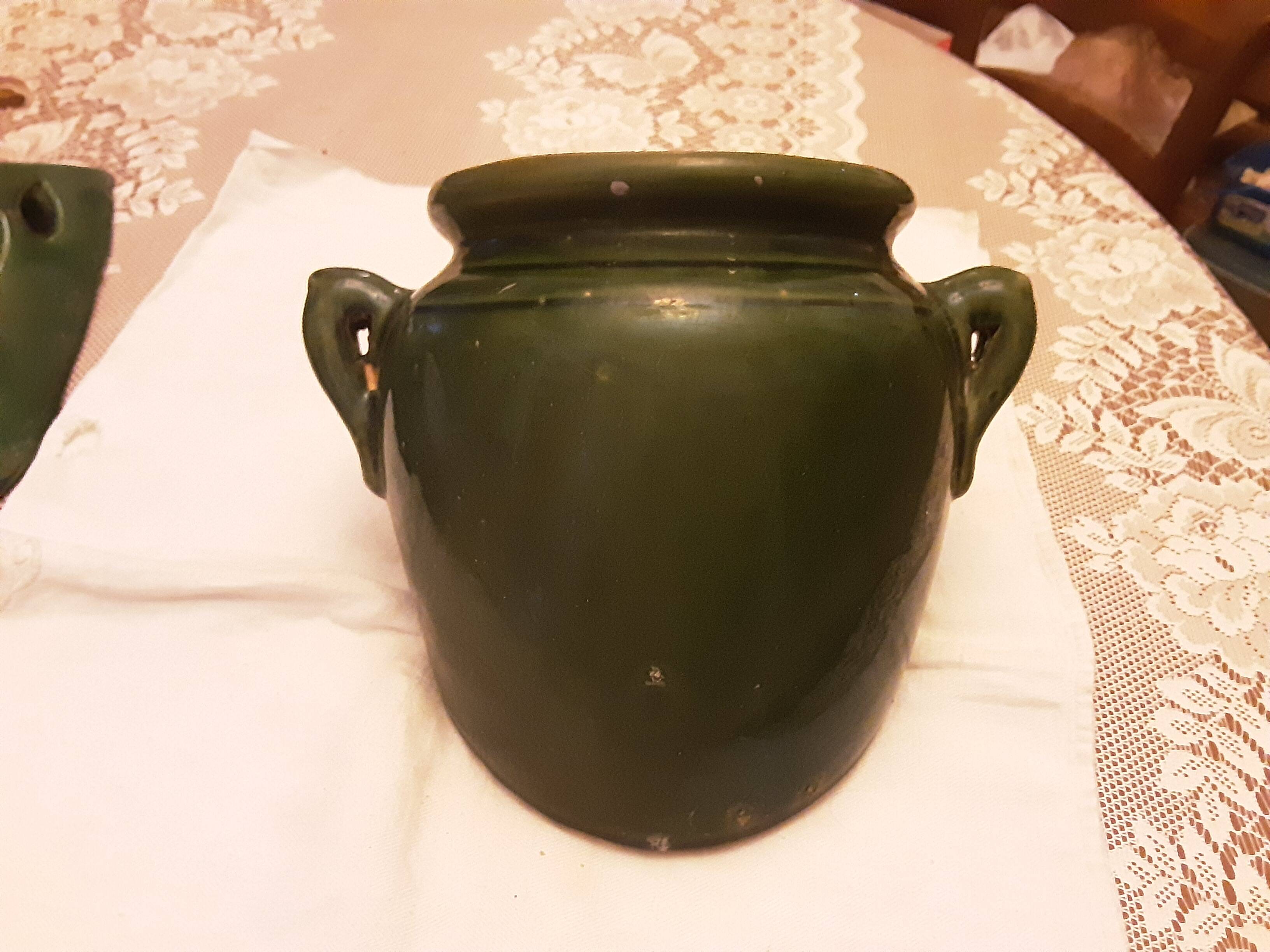 CACHE POT POTTERY DIEULEFIT DROME GREEN