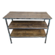 Console d'atelier en teck et fer forgé