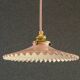 Opaline pendant light in pink and white painted glass, delivered with new cable and socket