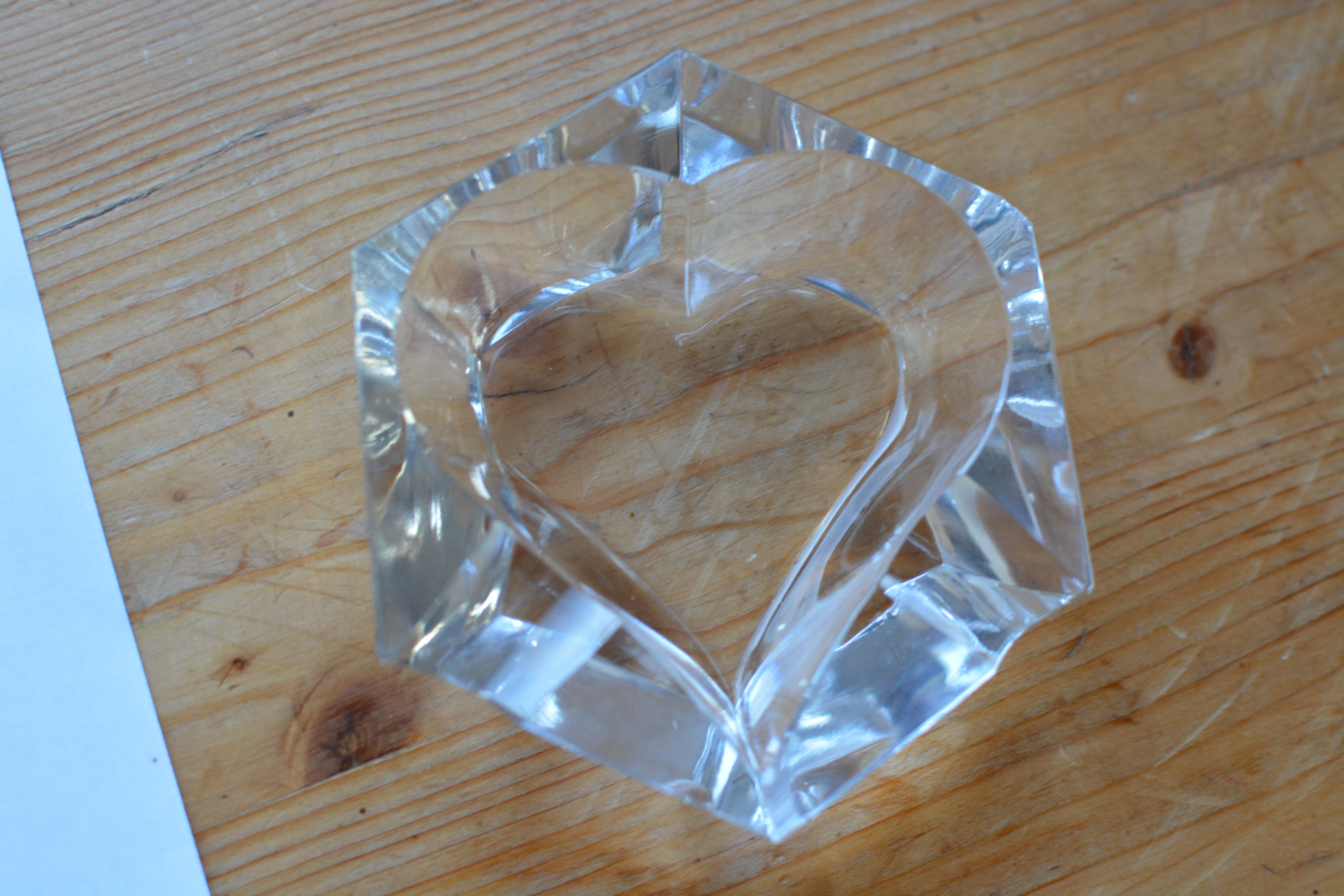 Set of polish crystal ashtrays as of cards