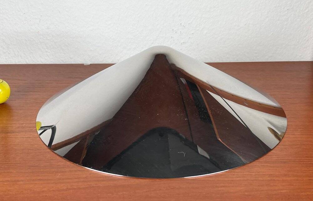 Bol métallique trépied chromé postmoderne, 1980s