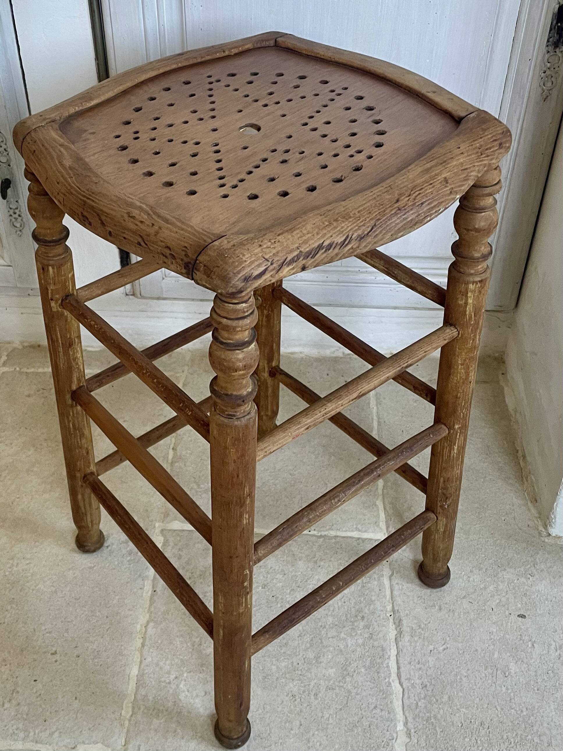 Old wooden bar stool