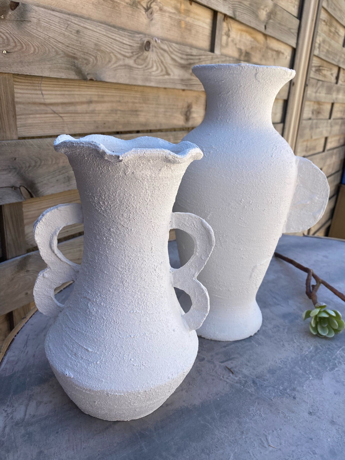 Pair of white vases