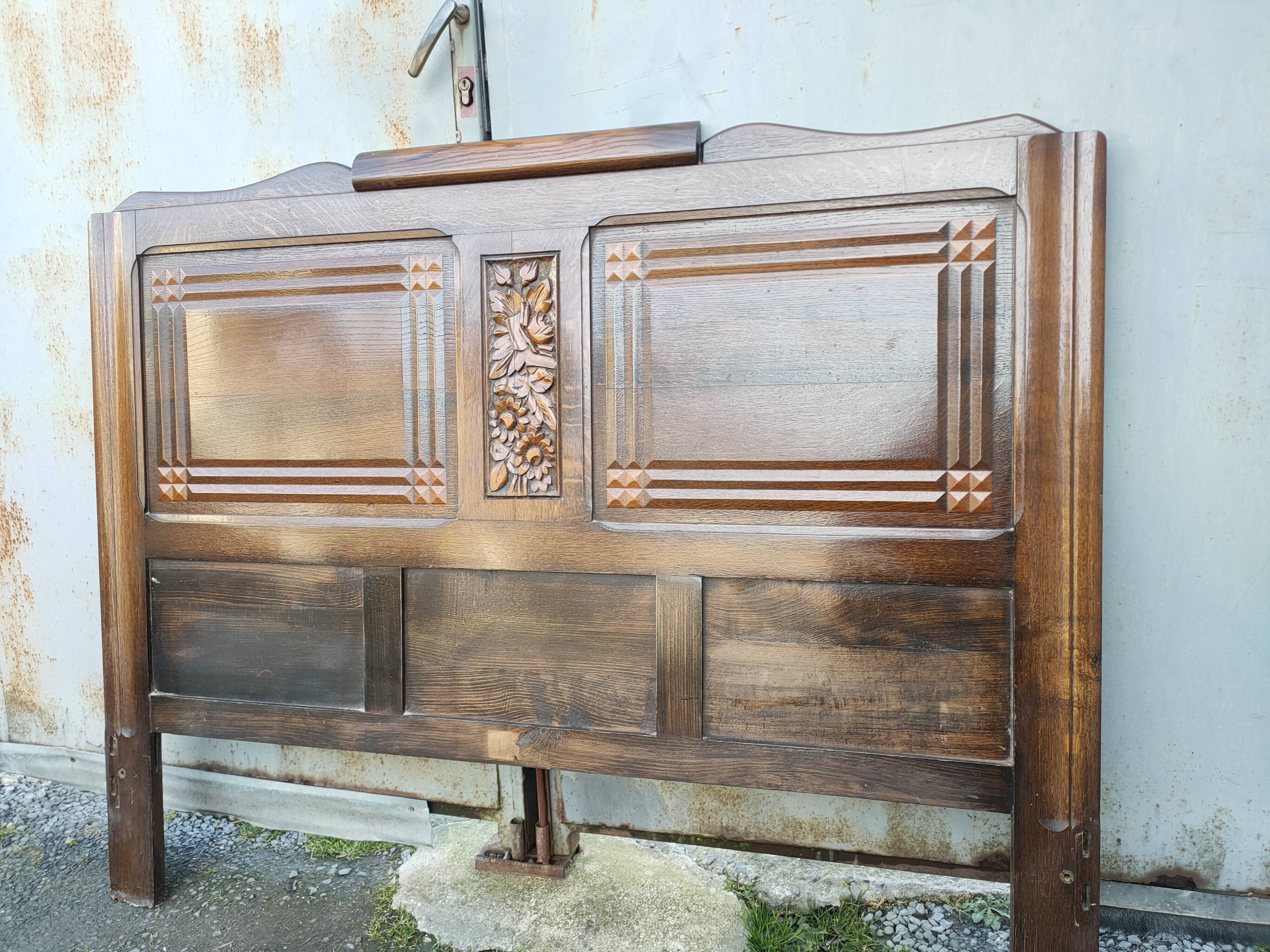 1950s oak headboard