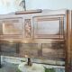 1950s oak headboard