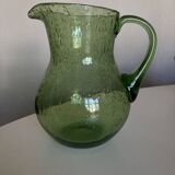 1960s Biot green bubble glass pitcher 1.5L