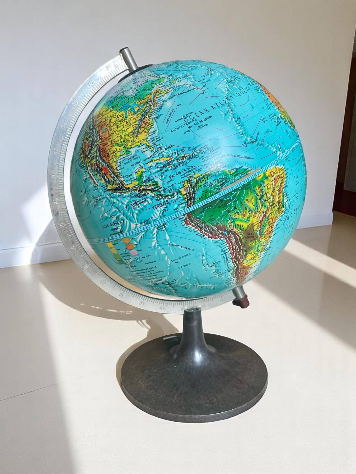 Terrestrial globe made in Denmark
