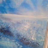 Oil painting on canvas signed abstract ep 1960