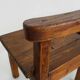Paire de chaises basses brutaliste en bois massif. Années 60
