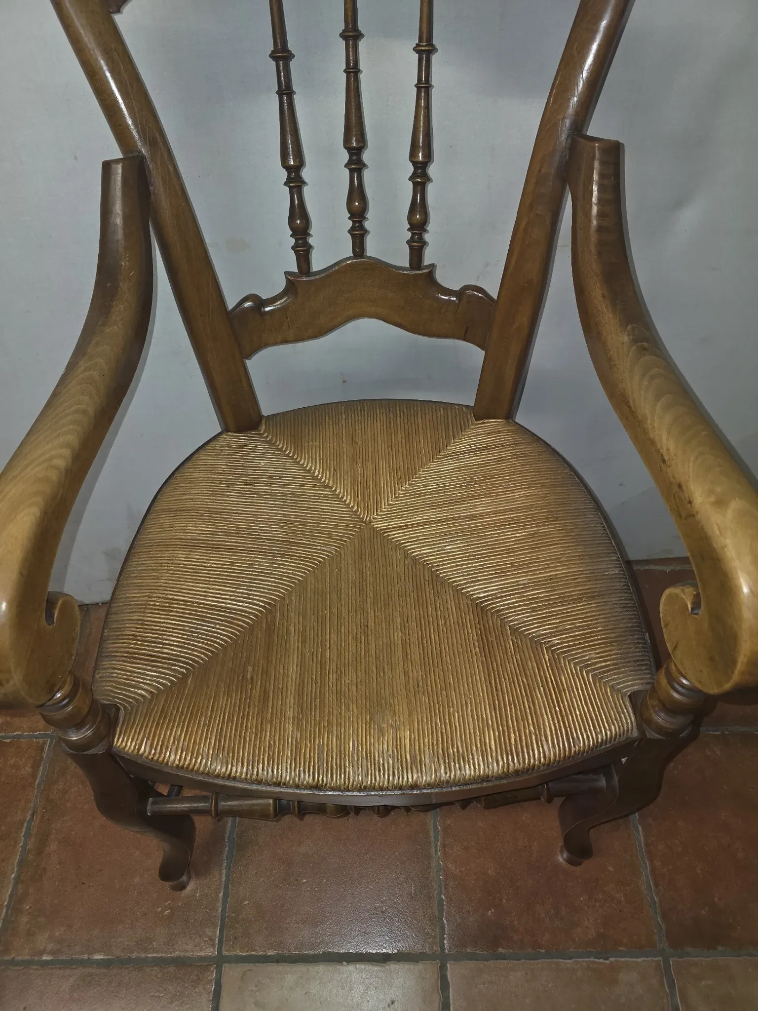 Beech chair with rush seating