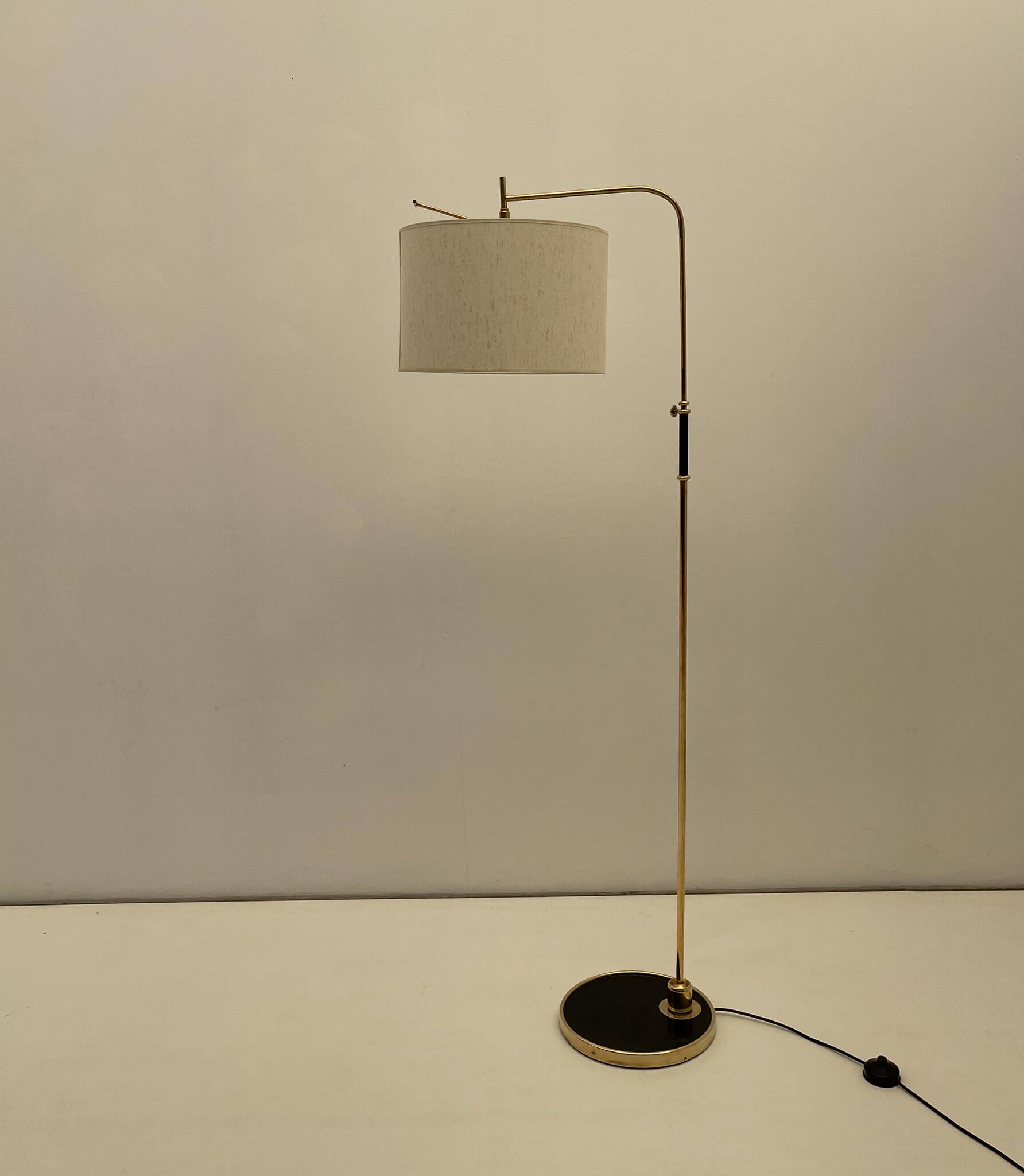 Adjustable brass floor lamp. France, 1970