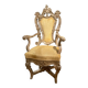 Italian Rococo Silver Mecca Giltwood Throne Armchair, Rome, 18th Century