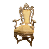 Fauteuil en bois doré de style rococo italien, Mecca, Rome, XVIIIe siècle