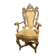 Italian Rococo Silver Mecca Giltwood Throne Armchair, Rome, 18th Century