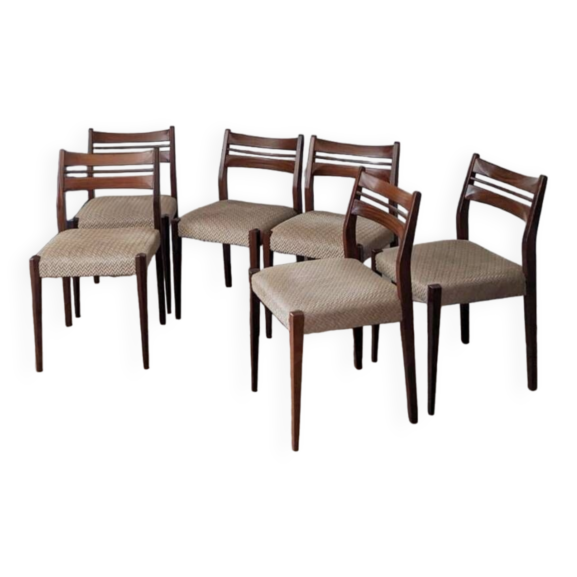Set of 6 60's Scandinavian design chairs
