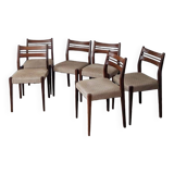 Set of 6 60's Scandinavian design chairs