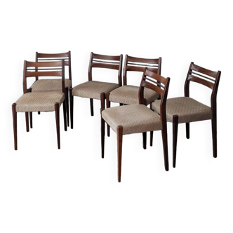 Lot de 6 chaises design scandinave 60’s