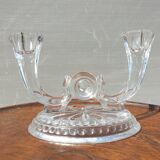Pair candle holders vintage crystal Buder double torches