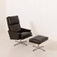 Danish vintage lounge chair with footstool, 1970s