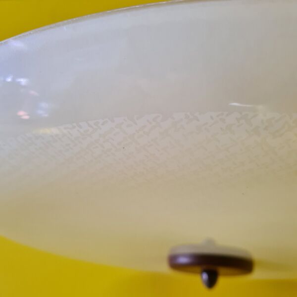 Lampe vintage en verre et bol en teck années 1960/1970.