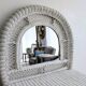 White rattan dressing table, shabby chic style, 1970s.