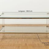 Hollywood Regency coffee table in Plexiglass and brass – 1970 design