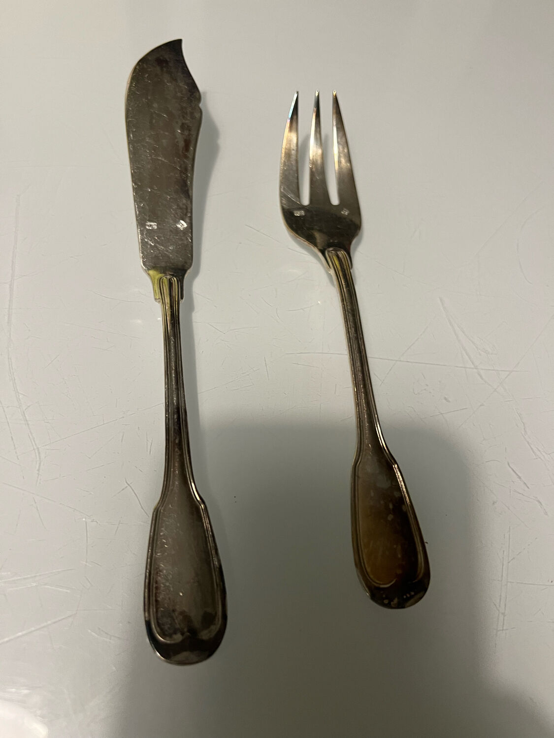 Housewife Ercuis fish cutlery silverware 24 pieces