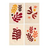 Collection de 4 collages d'inspiration Matisse signée Eawy