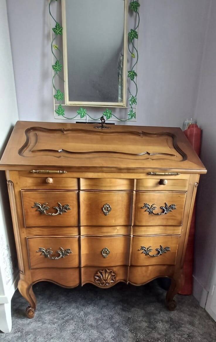 Louis XV style donkey back secretary