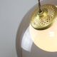 Space-age italian brass, opaline and plexiglass pendant lamp