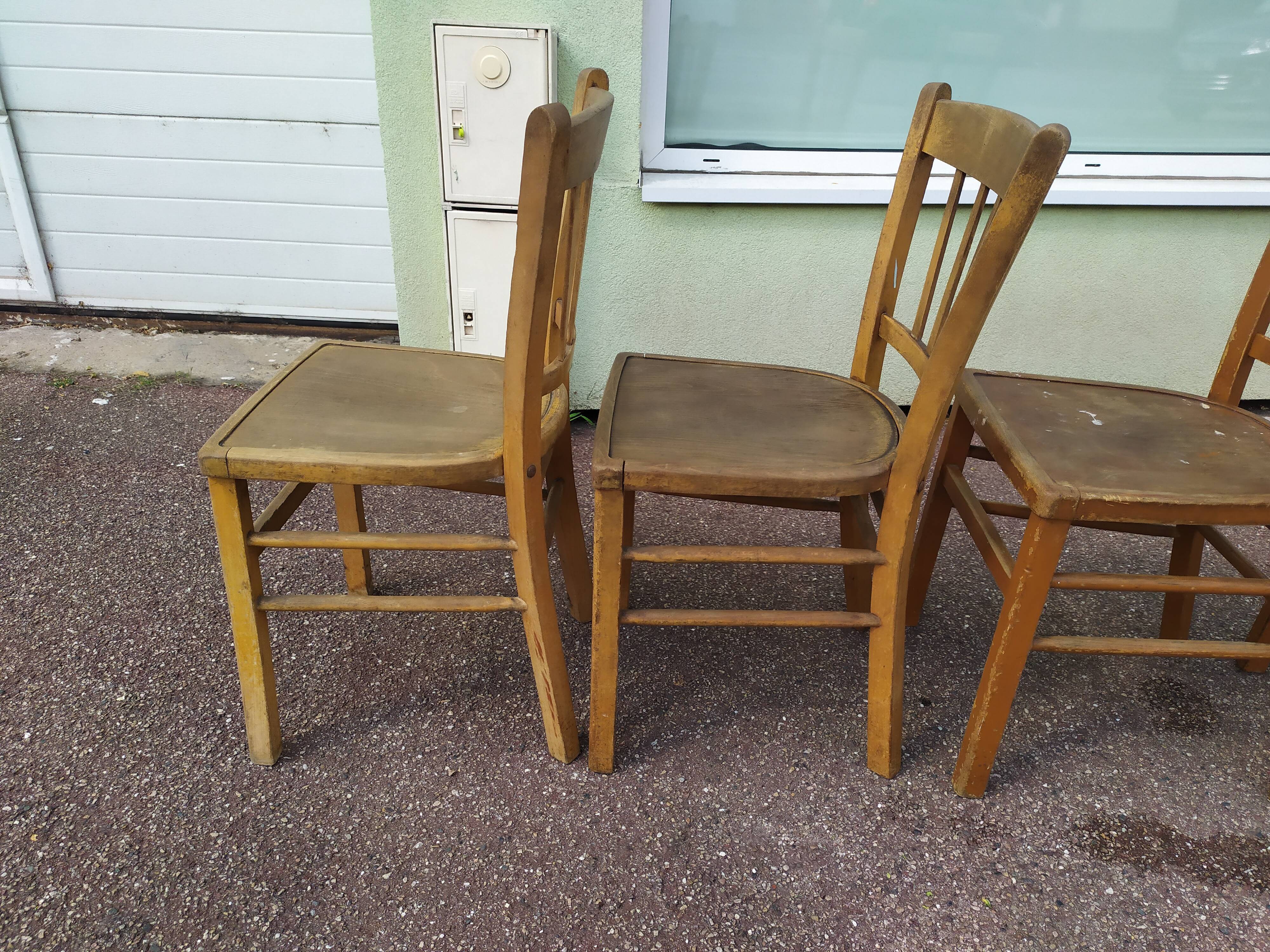 Set of 4 wooden chair bistrot farm
