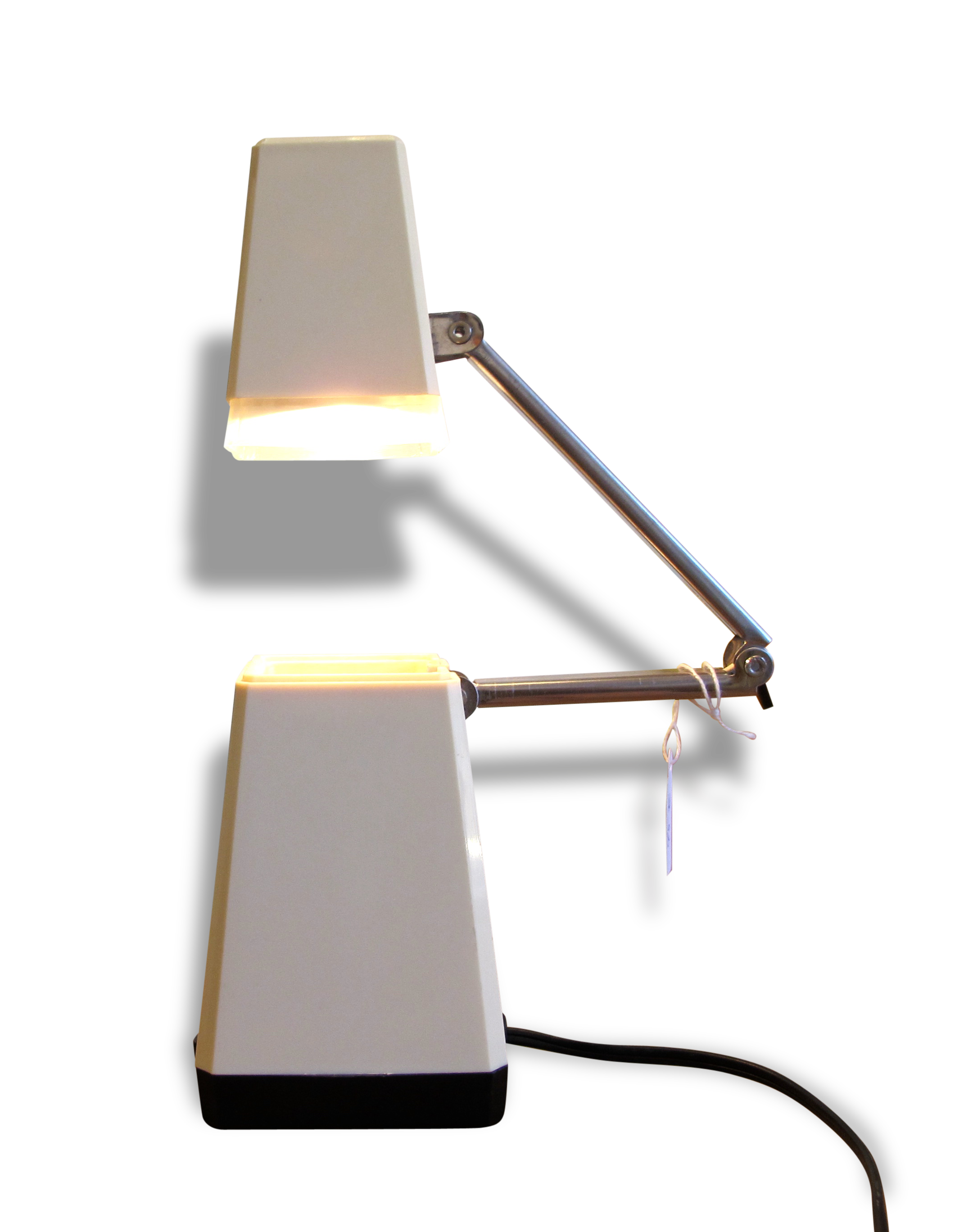 Lampe liseuse Américaine vers 1960 en bakelite blanche