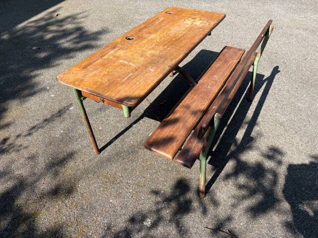old school desk / 2-seater children's desk / vintage