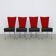 Ensemble de 4 chaises de salle à manger postmodernes bicolores, années 1980