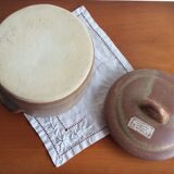 Pot with lid e-mail old sandstone of Vallauris - handmade