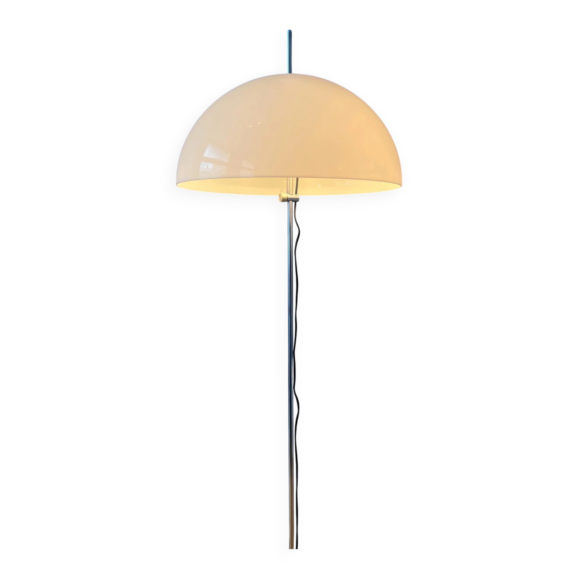 Vintage GEPO Space Age Mushroom Floor Lamp, White Acrylic Glass Shade