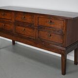 Antique French Oak Apothecary / Filing Cabinet Folding Doors, Early 20th Ce