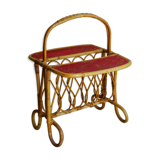60s rattan magazine holders with trays
