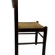 Set of 4 dark brown wooden chairs 70s minimalist design