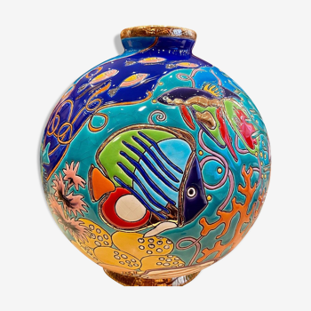 Vase ball Enamels of Longwy