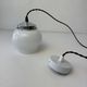 Pair of small vintage opaline pendant lights, 15 cm