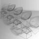 Rare Bertoia diamond chairs with ottoman for Knoll International, 1970s