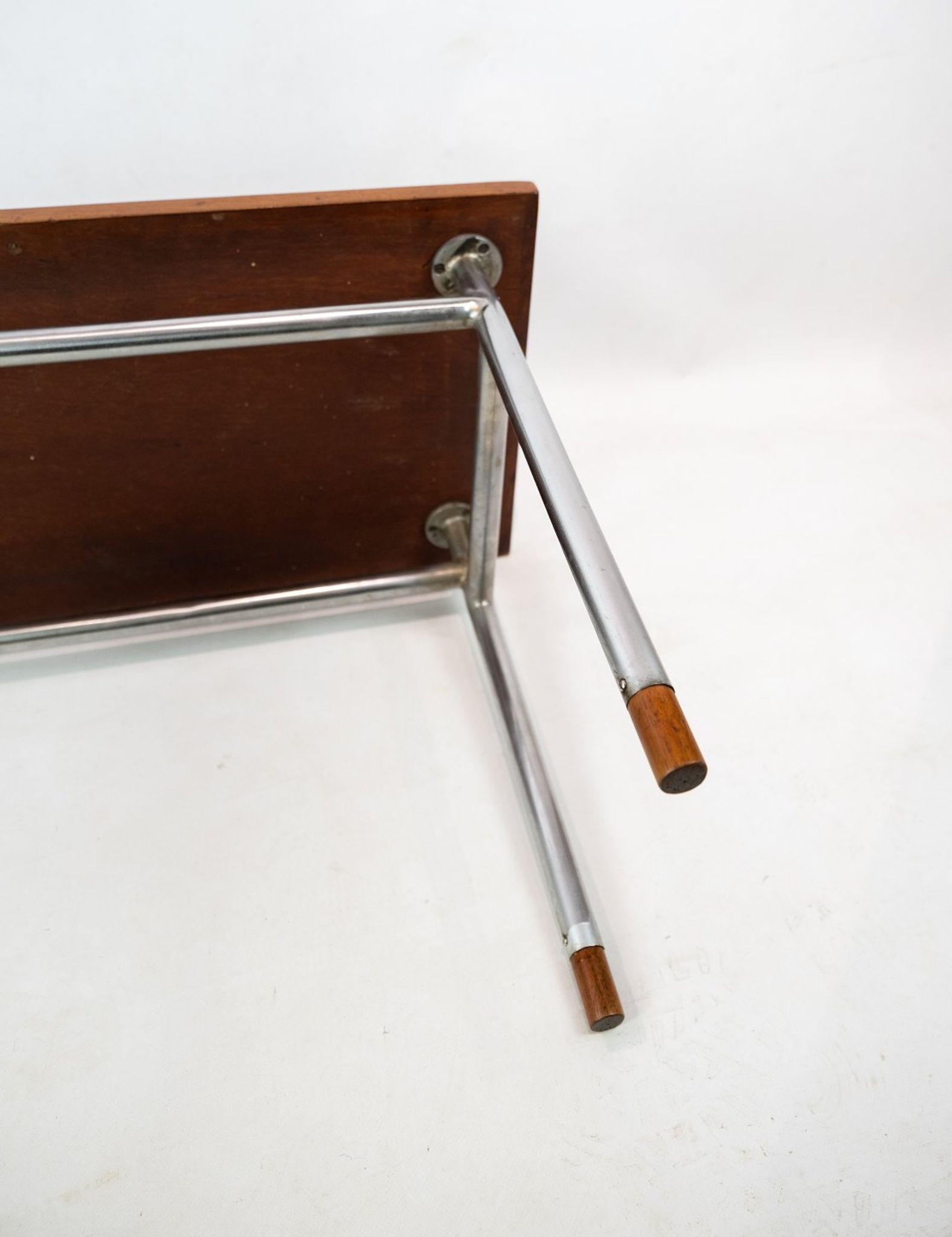 Coffee table in teak and legs in metal, designed by Hans J. Wegner, 1960s