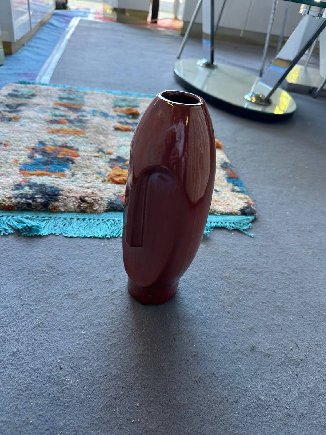 Red designer vase