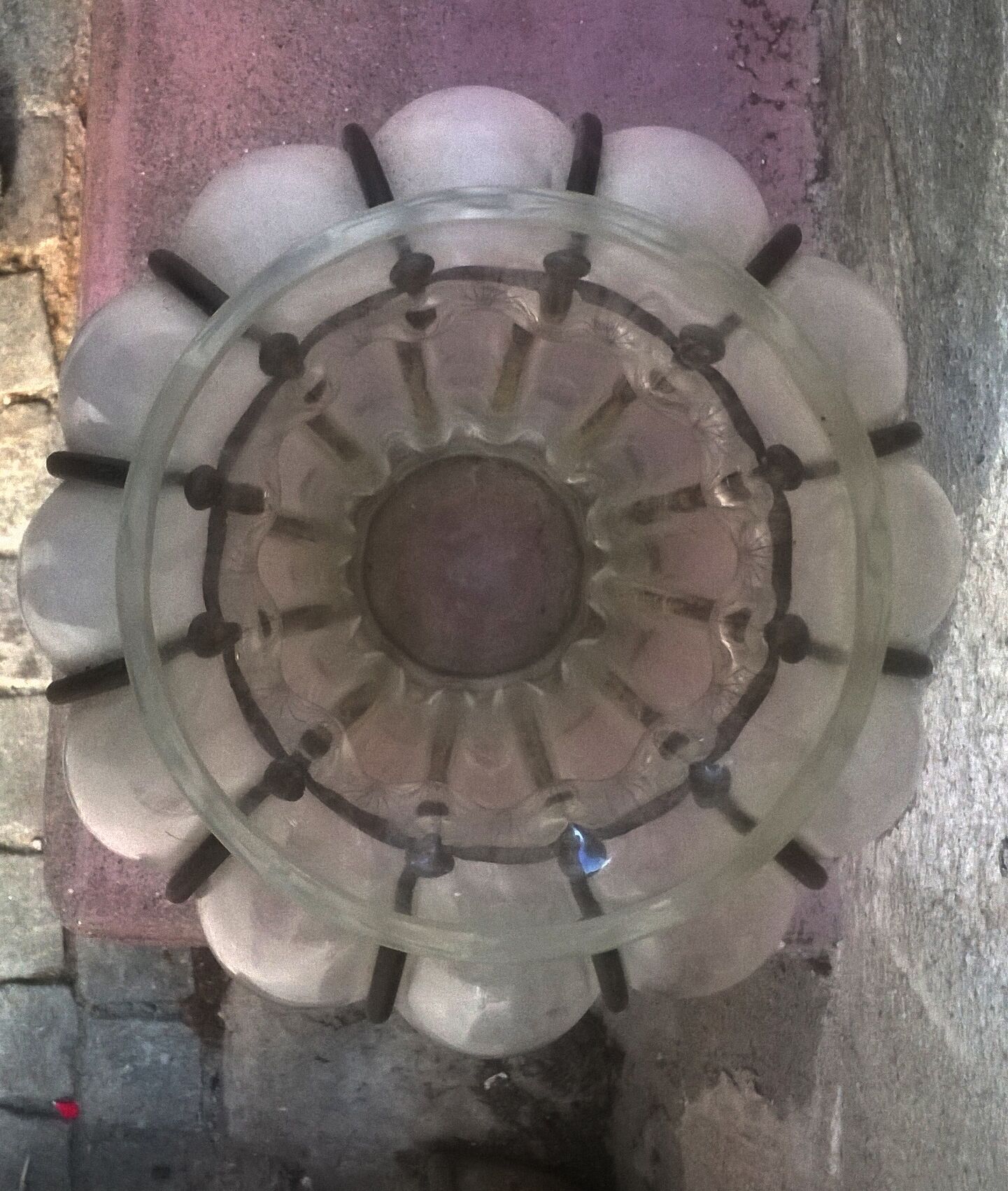 Vase vintage "verre et fer forgé"