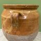 19th-century confit pot. Glazed yellow terracotta pottery.